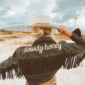 Fringed Black Denim Jacket